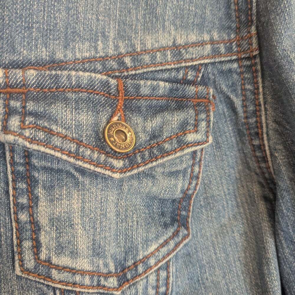 JeanStar Y2K Denim Button Down Jacket Zip and Button Cuffs-PM - Picture 2 of 7
